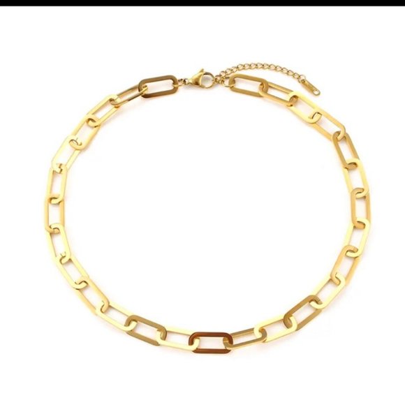 NEW 18K GOLD CHUNKY CHAIN NECKLACE, NICE NECKLACE, CUTE NECKLACE. - Picture 6 of 6